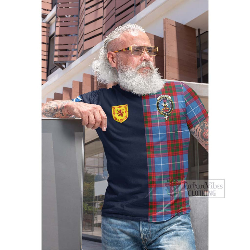 Congilton Tartan Cotton T-shirt Alba with Scottish Lion Royal Arm Half Style Men's Shirt - Tartan Vibes Clothing