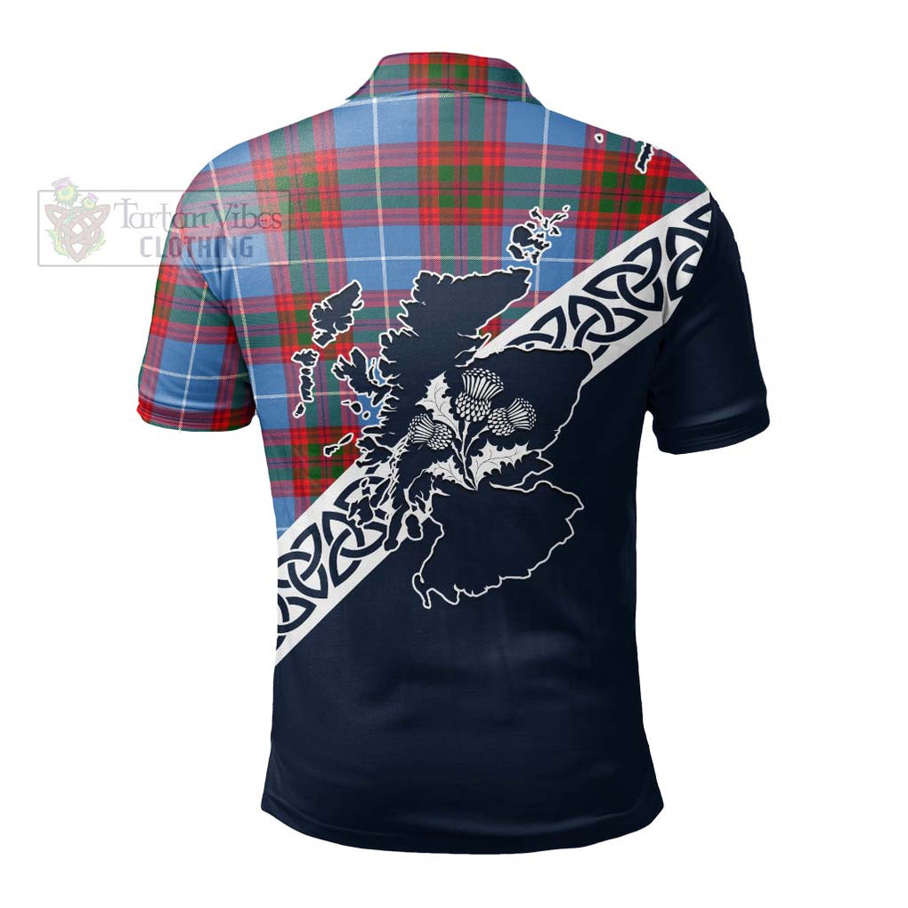 Congilton Tartan Polo Shirt Featuring Thistle and Scotland Map - Tartanvibesclothing Store