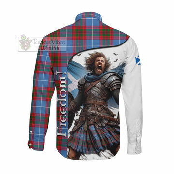 Tartan Vibes Clothing Congilton Crest Tartan Long Sleeve Button Shirt Inspired by the Freedom of Scottish Warrior