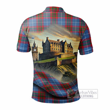 Tartan Vibes Clothing Congilton Tartan Family Crest Polo Shirt with Scottish Ancient Castle Stype