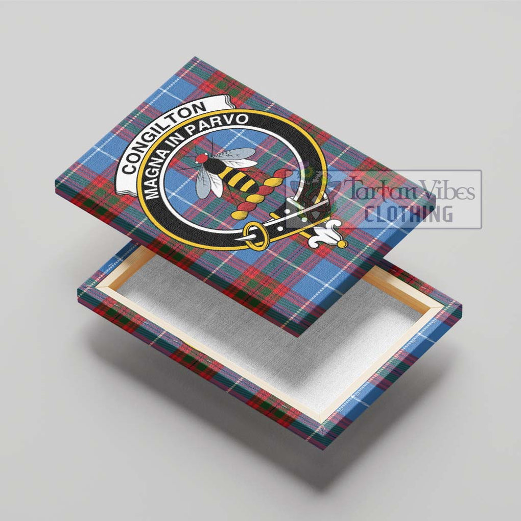Congilton Tartan Canvas Print Wall Art with Family Crest - Tartan Vibes Clothing