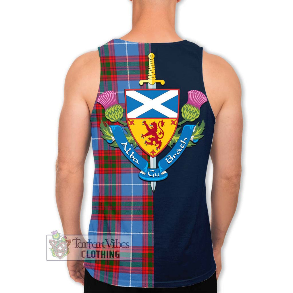 Congilton Tartan Men's Tank Top Alba with Scottish Lion Royal Arm Half Style - Tartan Vibes Clothing