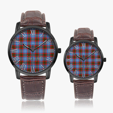 Congilton Tartan Personalized Your Text Leather Trap Quartz Watch - Tartan Vibes Clothing