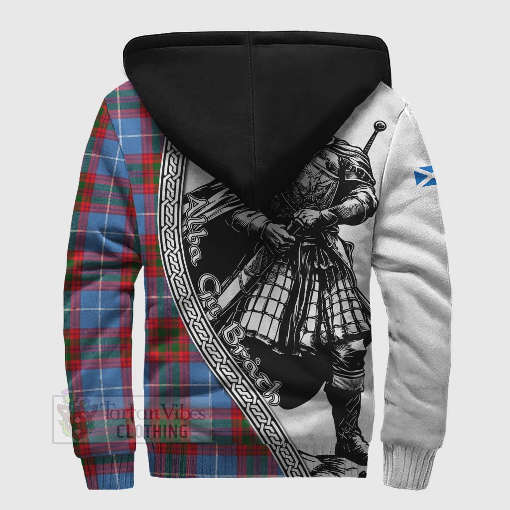 Congilton Tartan Clan Crest Sherpa Hoodie with Highlander Warrior Celtic Style - Tartan Vibes Clothing