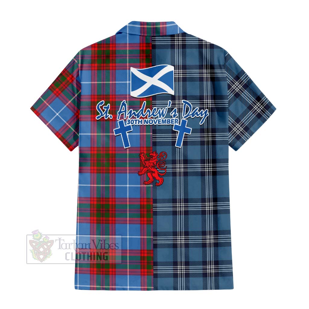Congilton Tartan Hawaiian Shirt Happy St. Andrew's Day Half Tartan Style - Tartan Vibes Clothing