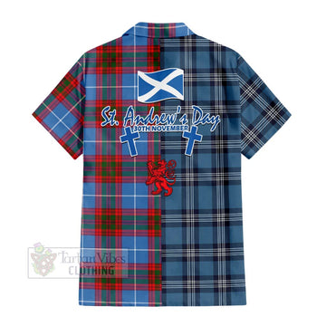 Congilton Tartan Hawaiian Shirt Happy St. Andrew's Day Half Tartan Style - Tartan Vibes Clothing