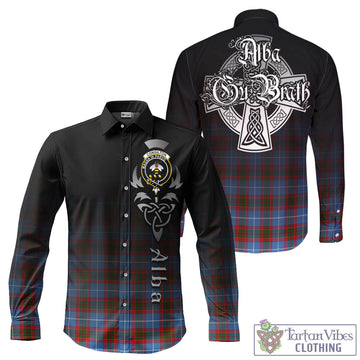 Congilton Tartan Long Sleeve Button Up Featuring Alba Gu Brath Family Crest Celtic Inspired - Tartan Vibes Clothing