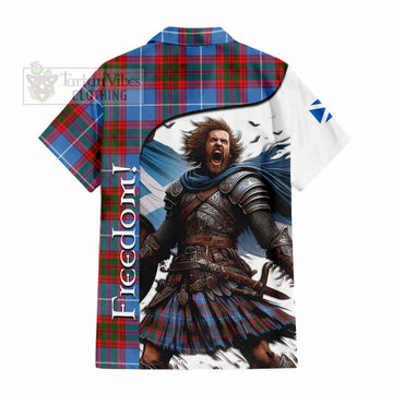 Tartan Vibes Clothing Congilton Crest Tartan Short Sleeve Button Shirt Inspired by the Freedom of Scottish Warrior