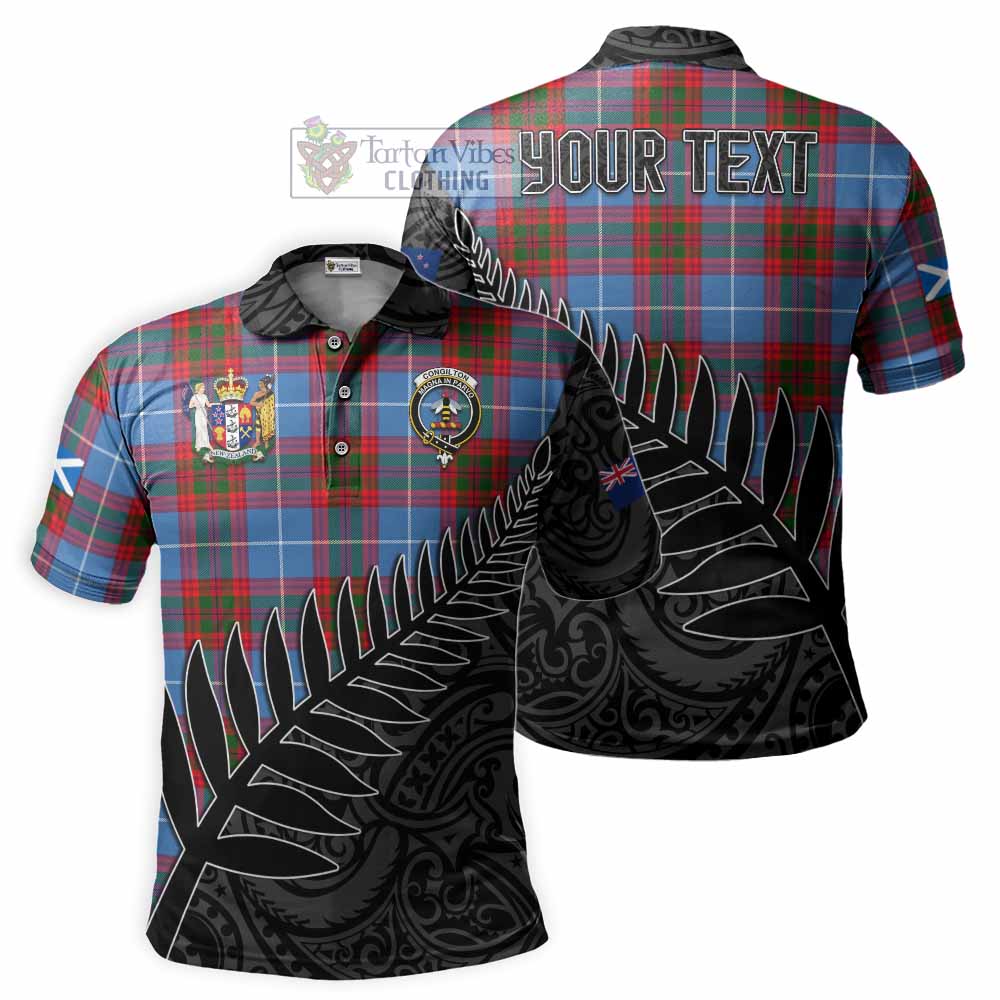 Congilton Crest Tartan Polo Shirt with New Zealand Silver Fern Half Style - Tartan Vibes Clothing