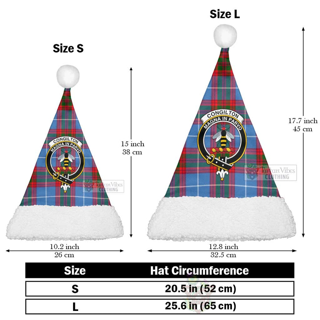 Congilton Tartan Christmas Santa Hats with Family Crest Christmas Hat L 25.6in (65cm) - Tartan Vibes Clothing