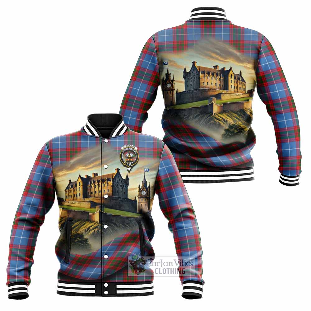 Congilton Tartan Family Crest Baseball Jacket with Scottish Ancient Castle Style - Tartan Vibes Clothing