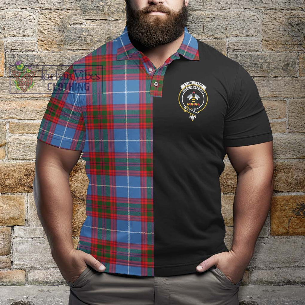 Congilton Tartan Polo Shirt with Family Crest and Half Of Me Style - Tartan Vibes Clothing