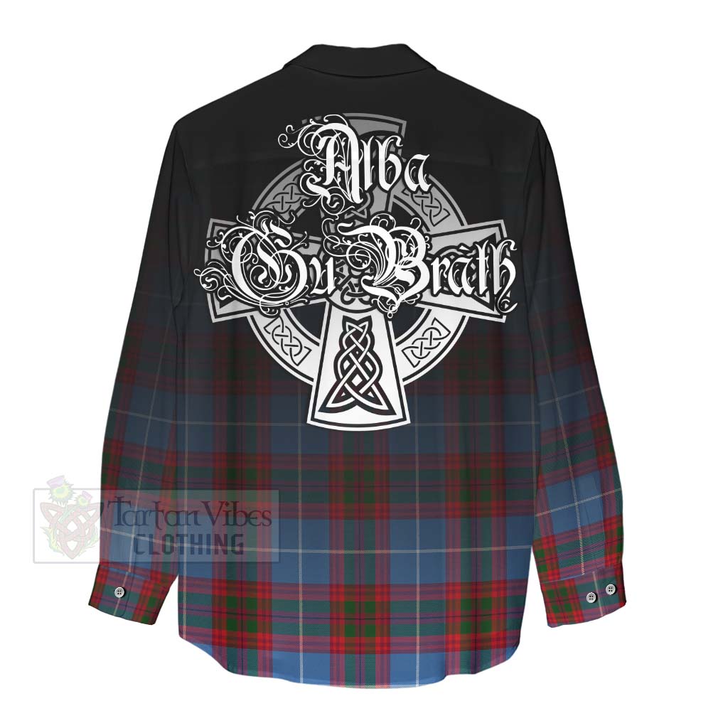 Congilton Tartan Women's Casual Shirt Featuring Alba Gu Brath Family Crest Celtic Inspired - Tartan Vibes Clothing