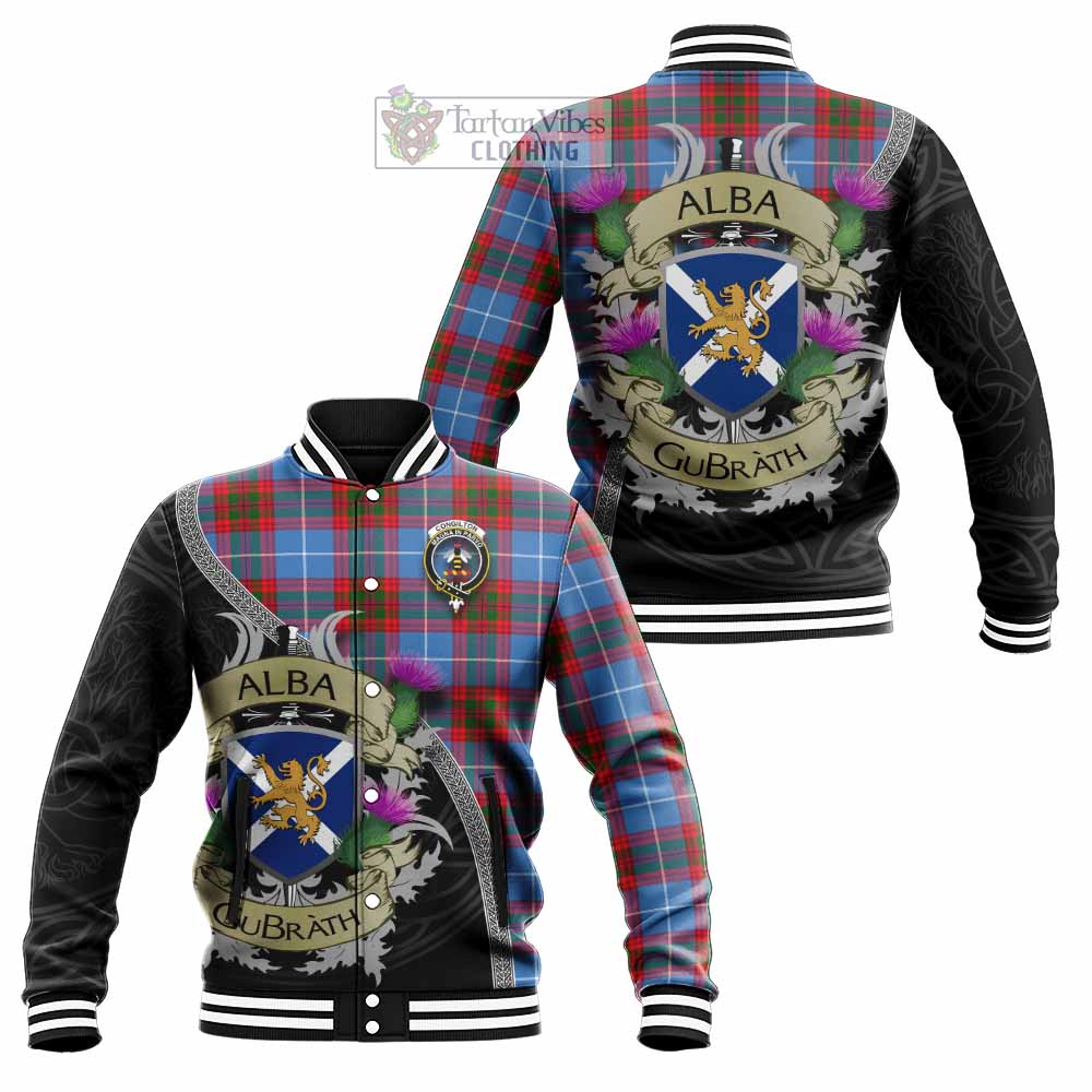 Congilton Tartan Family Crest Baseball Jacket Lion Rampant Royal Thistle Shield Celtic Inspired - Tartan Vibes Clothing