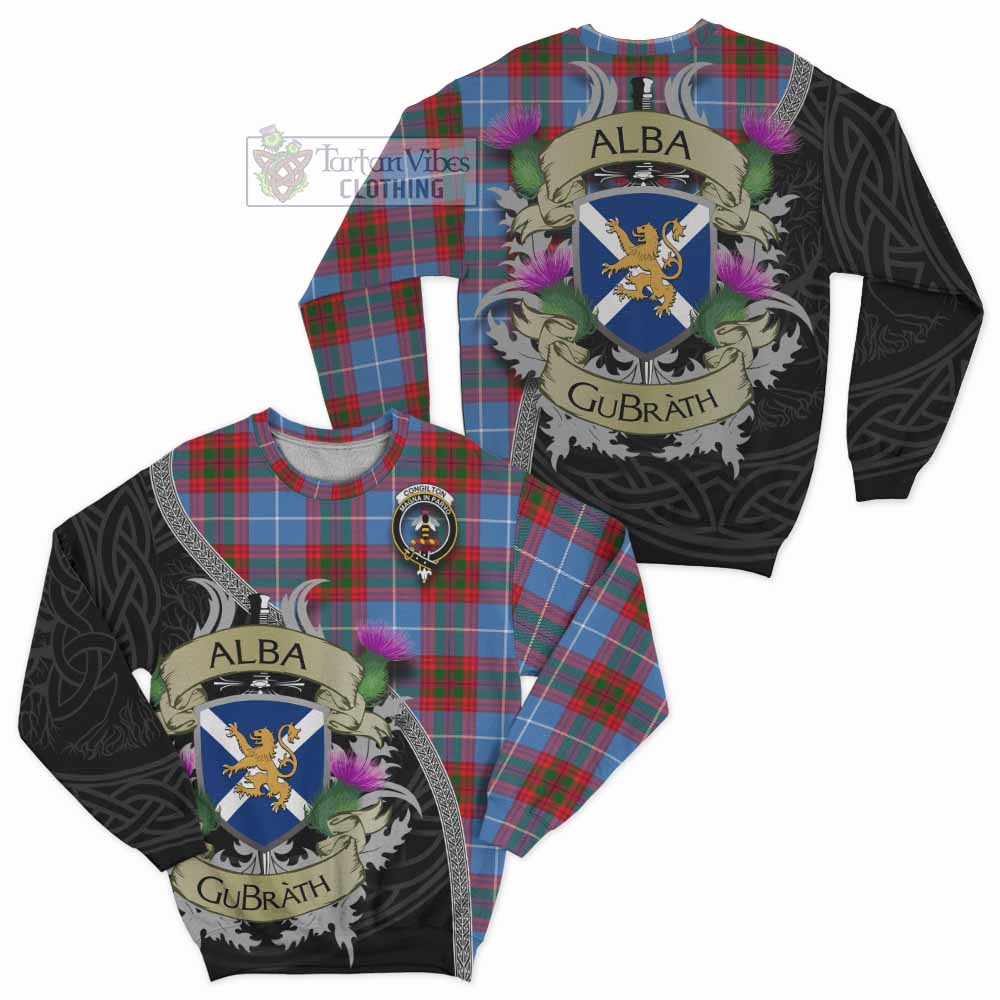 Congilton Tartan Family Crest Sweatshirt Lion Rampant Royal Thistle Shield Celtic Inspired - Tartan Vibes Clothing