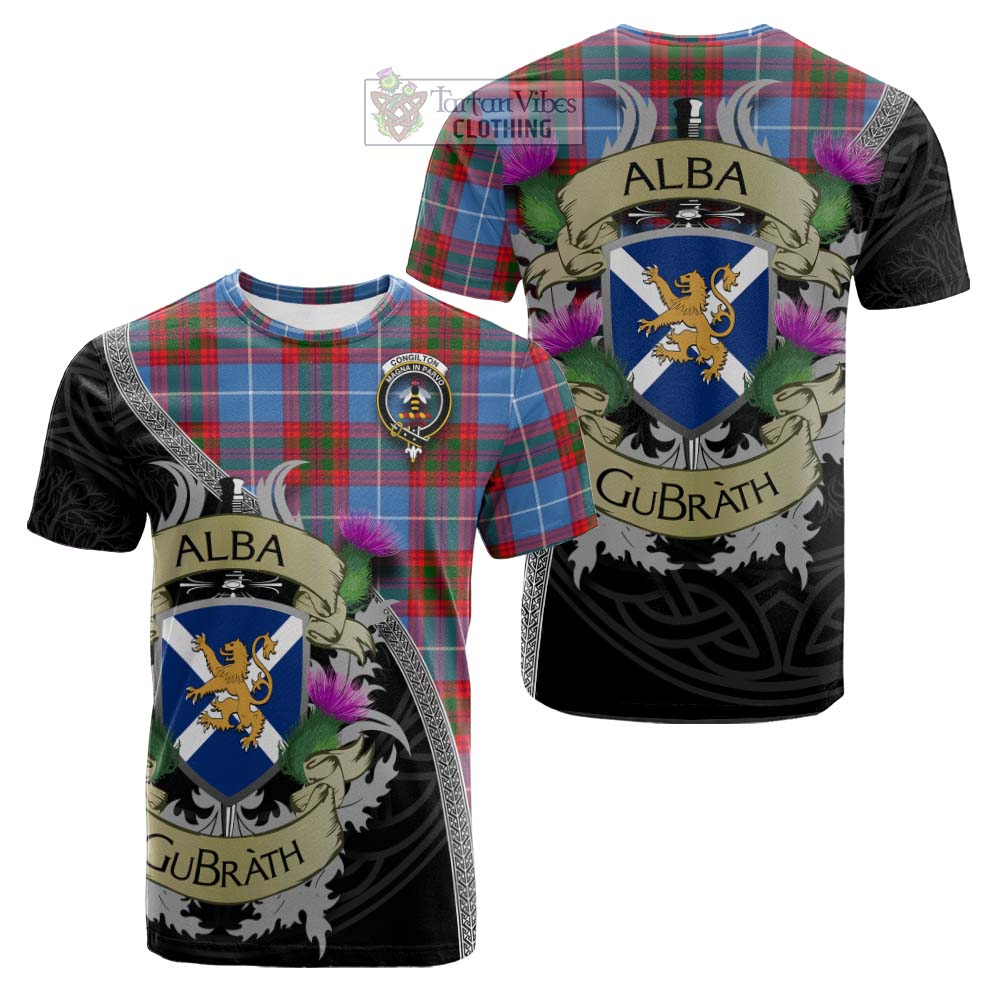 Congilton Tartan Family Crest Cotton T-shirt Lion Rampant Royal Thistle Shield Celtic Inspired - Tartan Vibes Clothing
