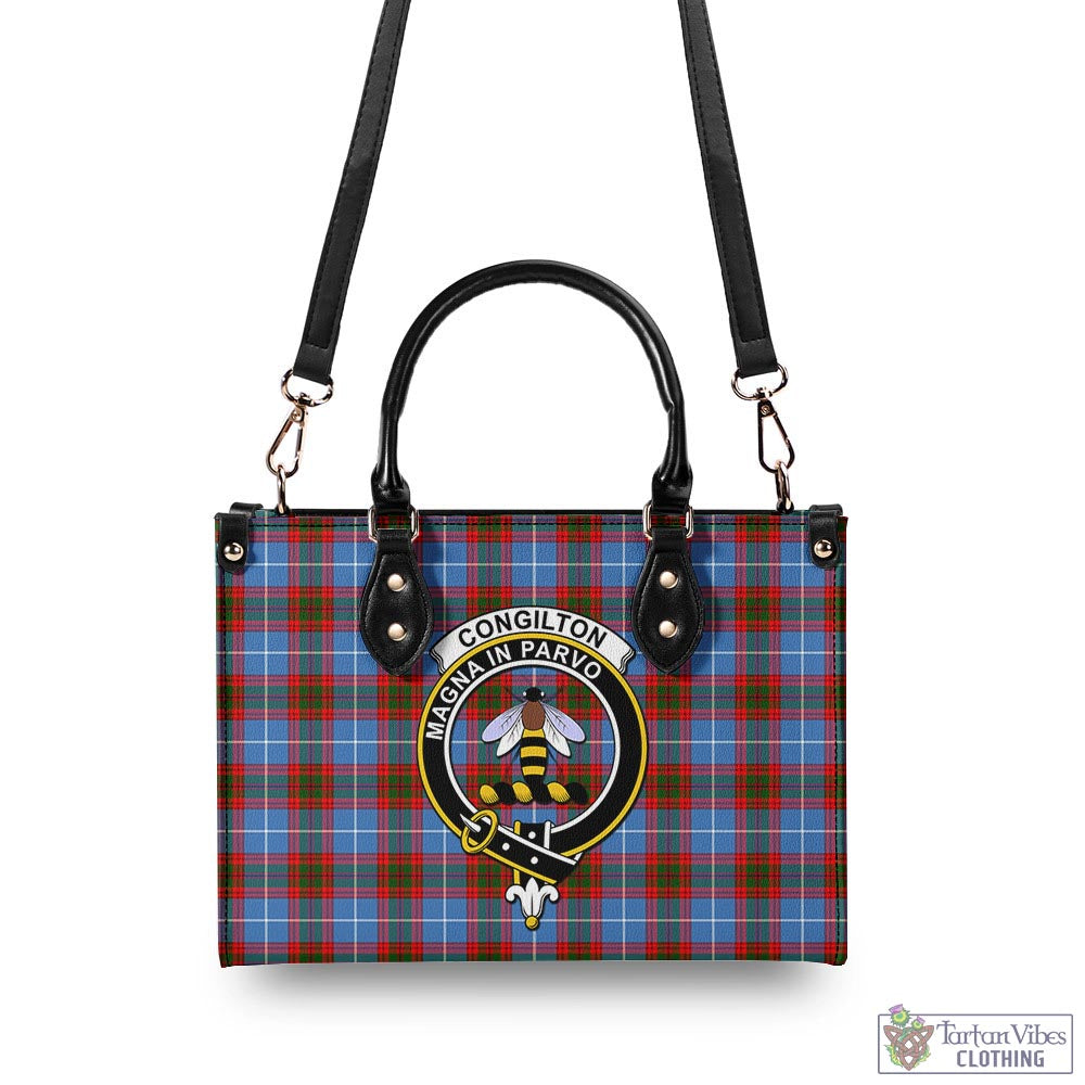 Congilton Tartan Luxury Leather Handbags with Family Crest - Tartan Vibes Clothing