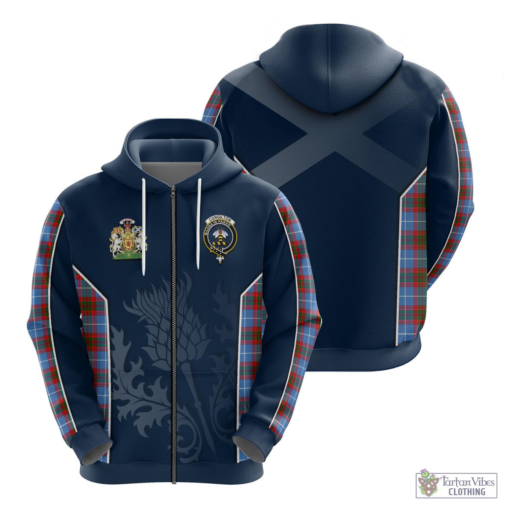 Congilton Tartan Hoodie with Family Crest and Scottish Thistle Vibes Sport Style - Tartan Vibes Clothing