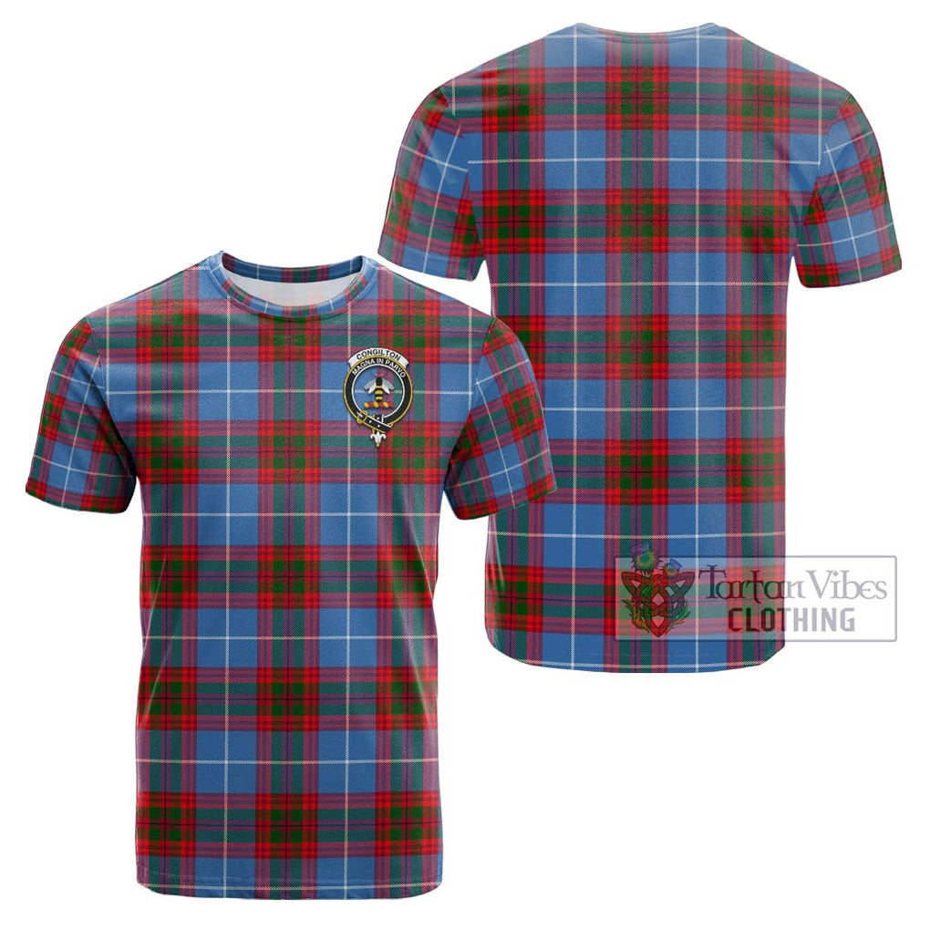 Congilton Tartan Cotton T-Shirt with Family Crest - Tartan Vibes Clothing