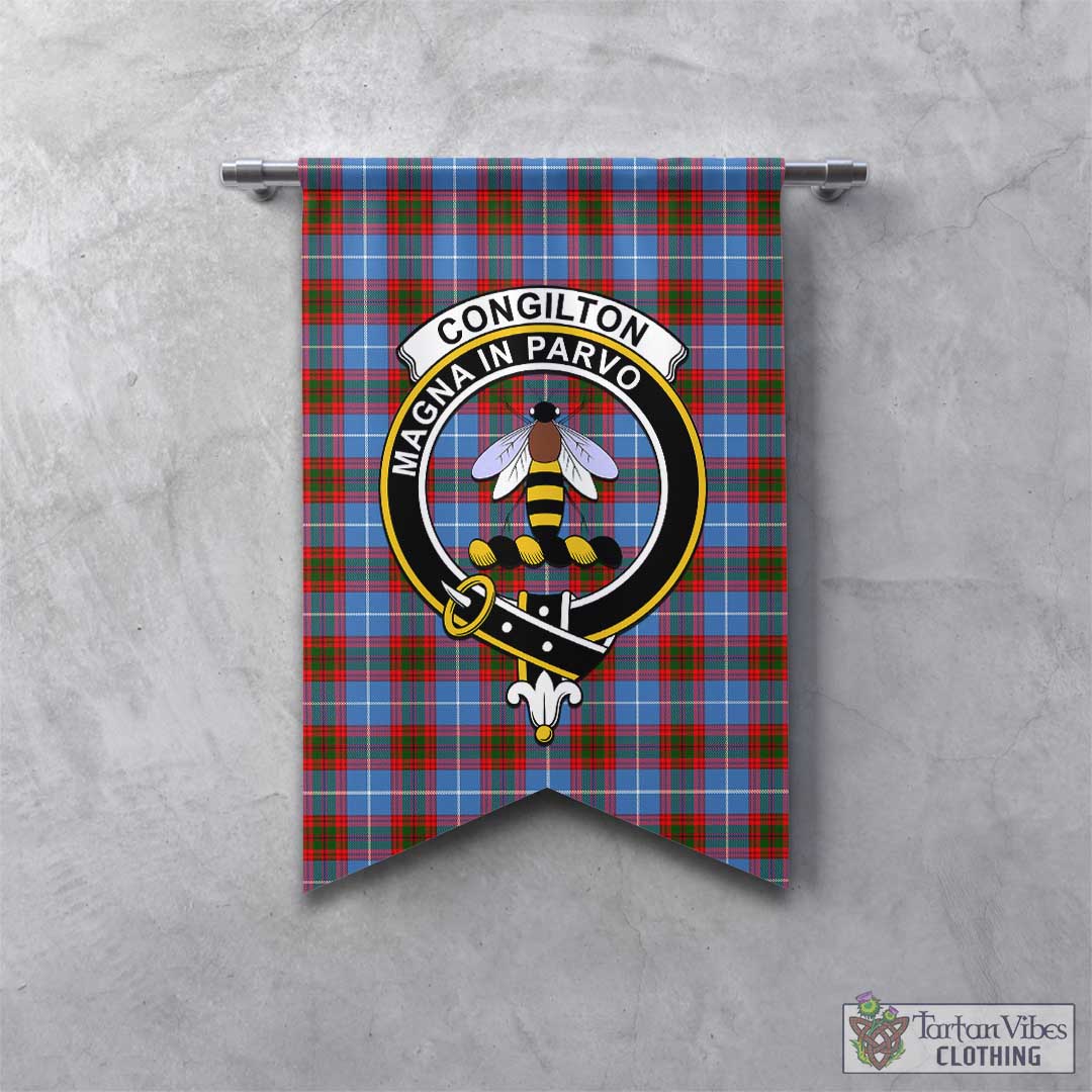 Congilton Tartan Gonfalon, Tartan Banner with Family Crest - Tartan Vibes Clothing