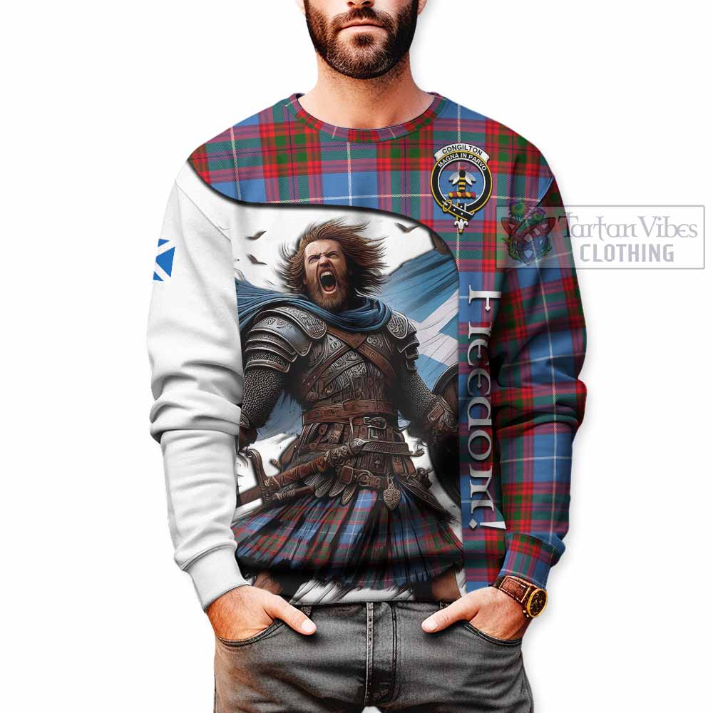 Congilton Crest Tartan Sweatshirt Inspired by the Freedom of Scottish Warrior - Tartan Vibes Clothing