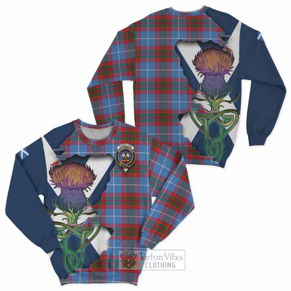 Congilton Tartan Family Crest Sweatshirt Scottish Thistle Celtic Inspired - Tartan Vibes Clothing