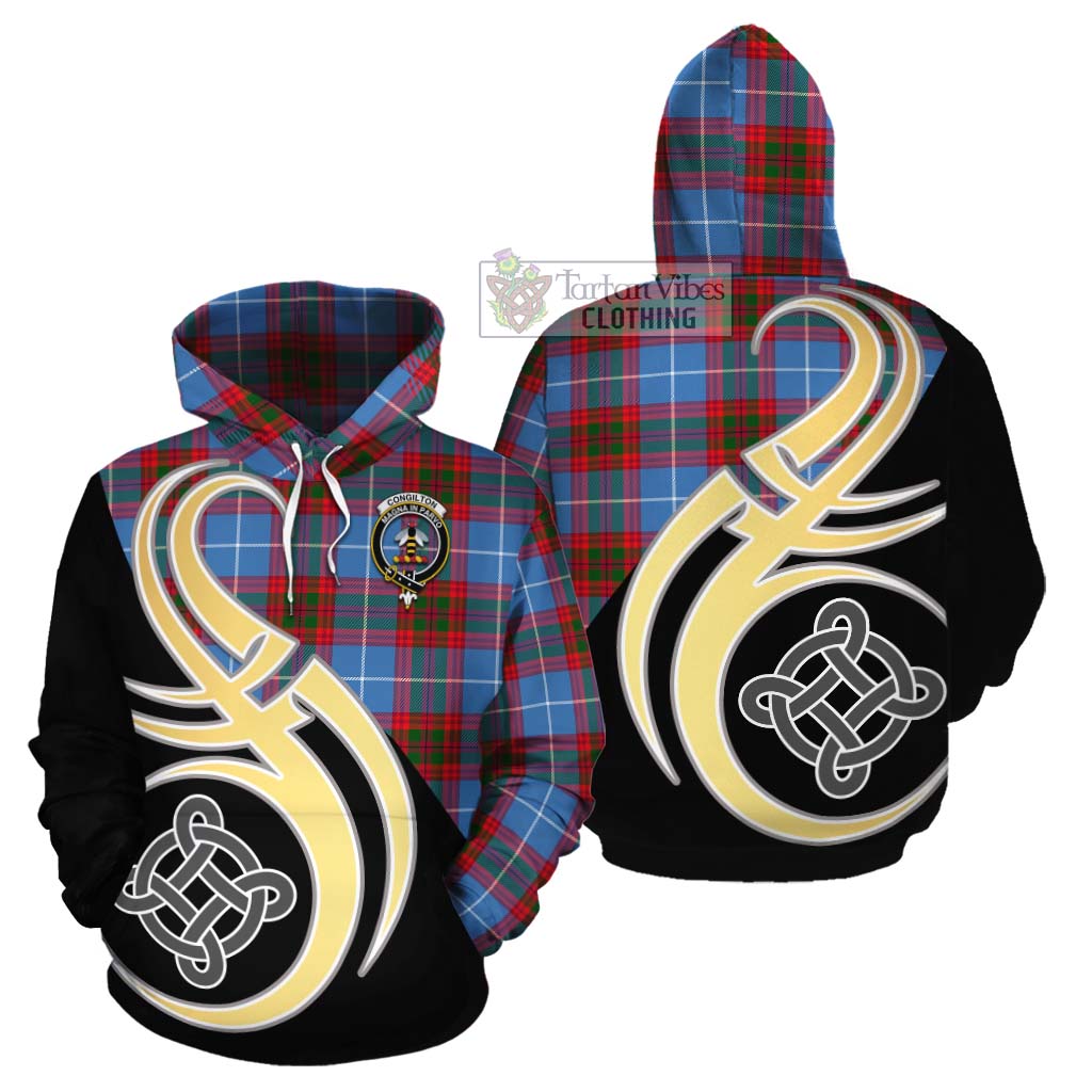 Congilton Tartan Cotton Hoodie with Family Crest and Celtic Symbol Style Zip Hoodie - Tartan Vibes Clothing