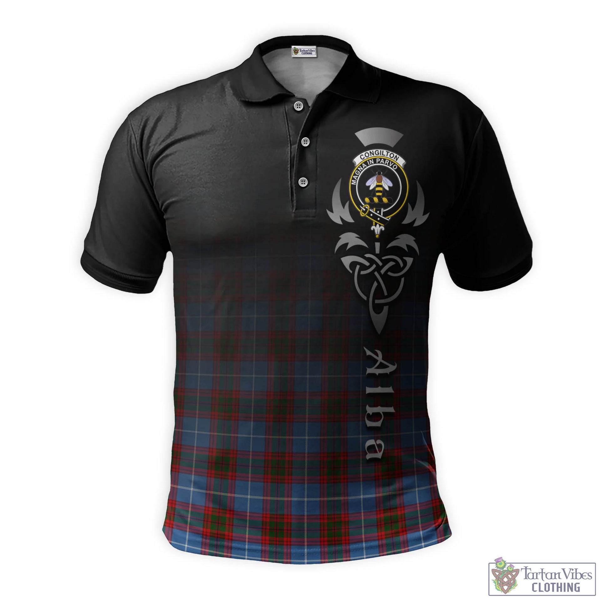 Congilton Tartan Polo Shirt Featuring Alba Gu Brath Family Crest Celtic Inspired - Tartan Vibes Clothing