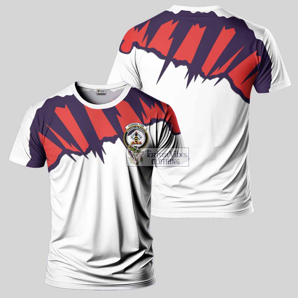 Congilton Clan Crest T-Shirt with Retro Sport Style - 2D-tartanvibesclothing