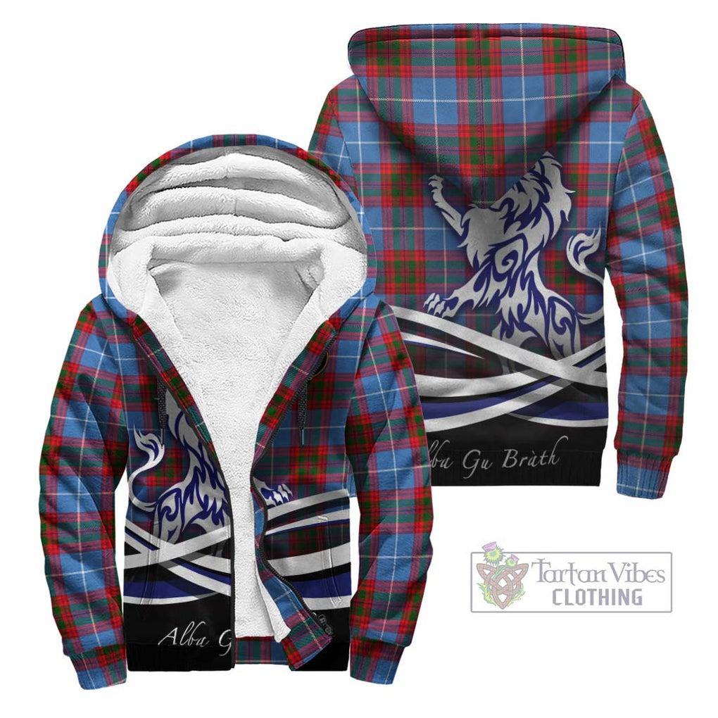 Congilton Tartan Sherpa Hoodie with Alba Gu Brath Regal Lion Emblem Unisex - Tartan Vibes Clothing