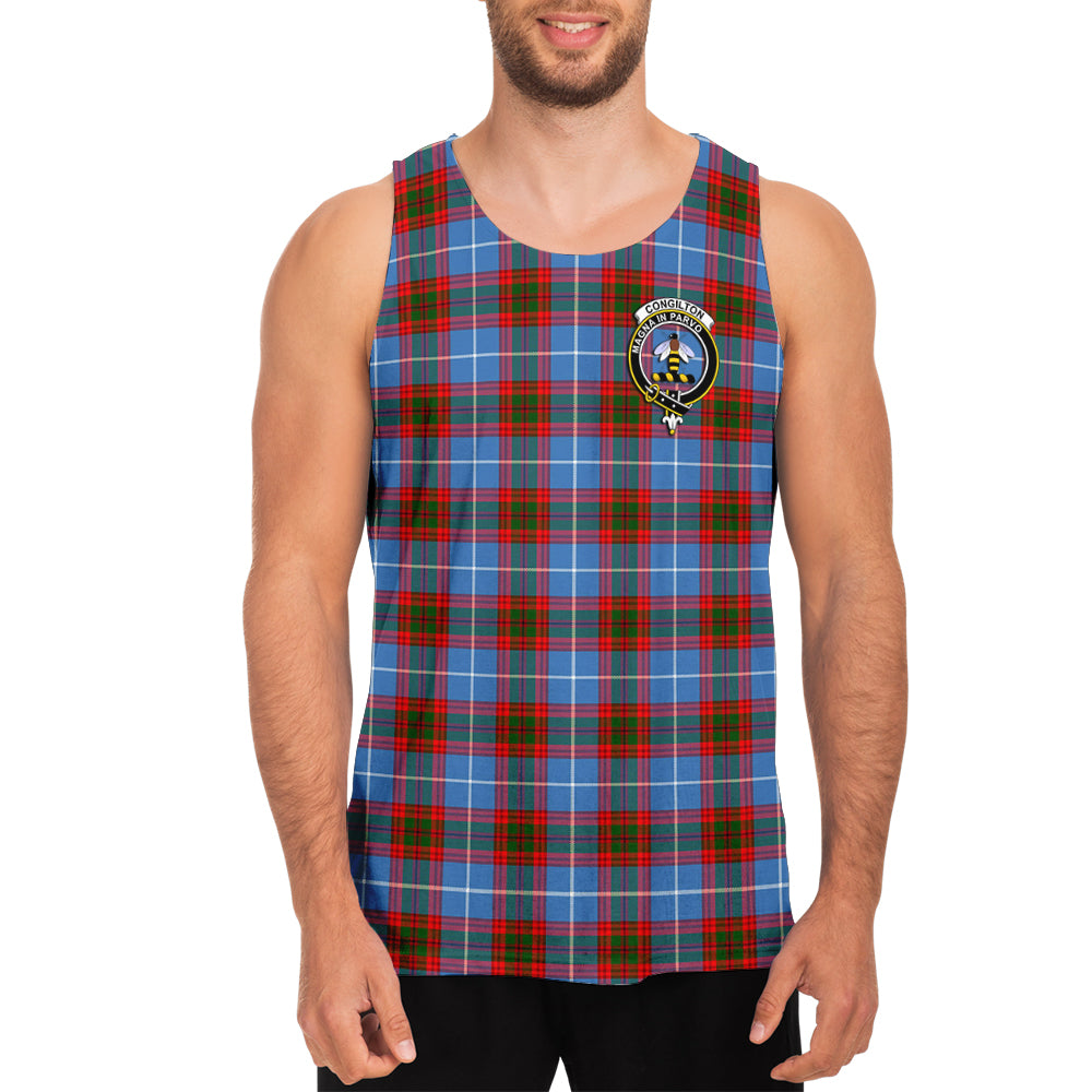 Congilton Tartan Mens Tank Top with Family Crest - Tartan Vibes Clothing
