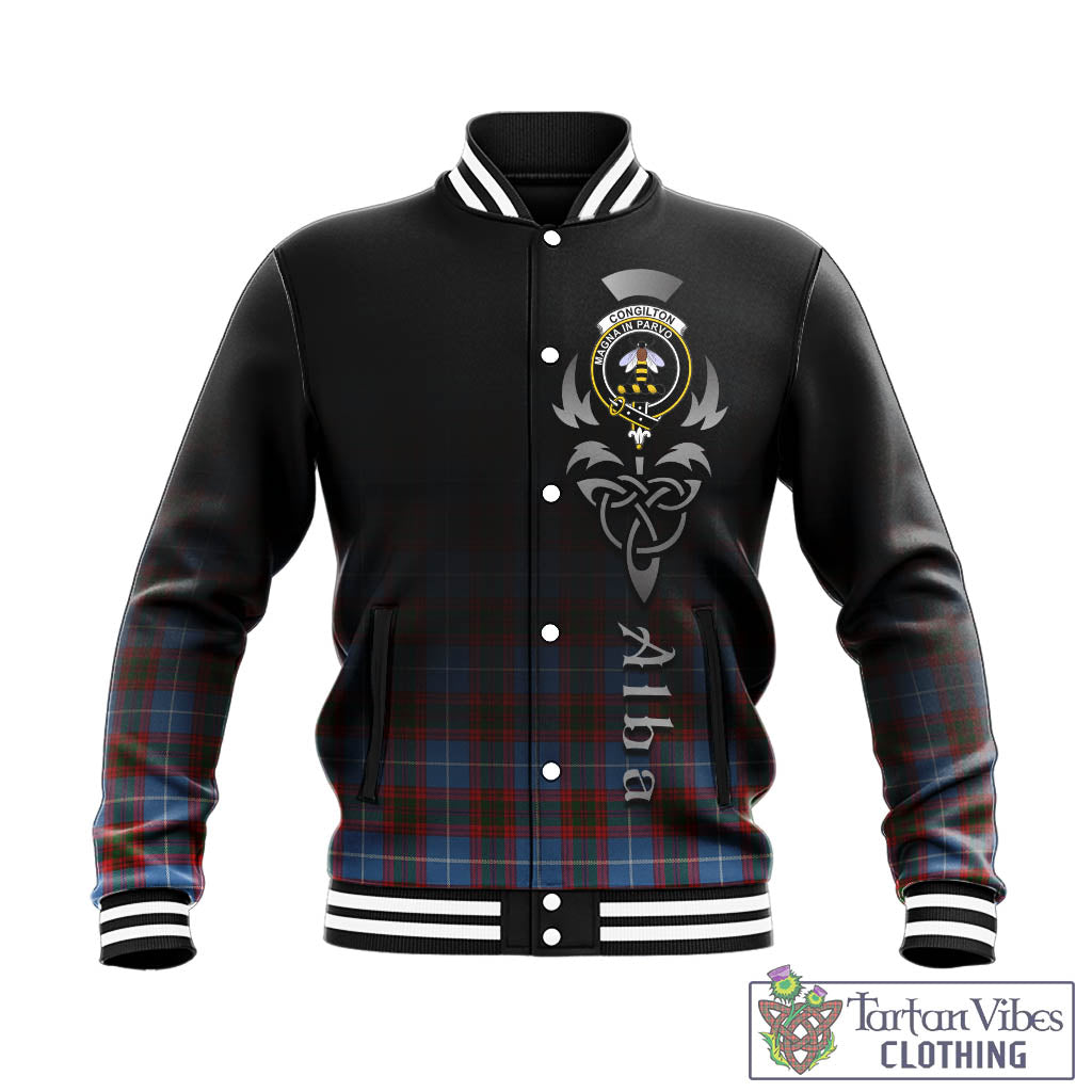 Congilton Tartan Baseball Jacket Featuring Alba Gu Brath Family Crest Celtic Inspired - Tartan Vibes Clothing