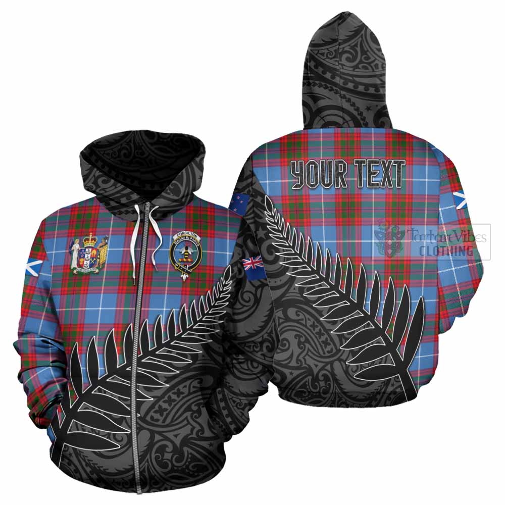 Congilton Crest Tartan Hoodie with New Zealand Silver Fern Half Style - Tartan Vibes Clothing