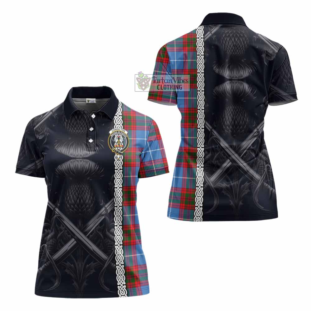 Congilton Tartan Women's Polo Shirt with Family Crest Cross Sword Thistle Celtic Vibes - Tartan Vibes Clothing