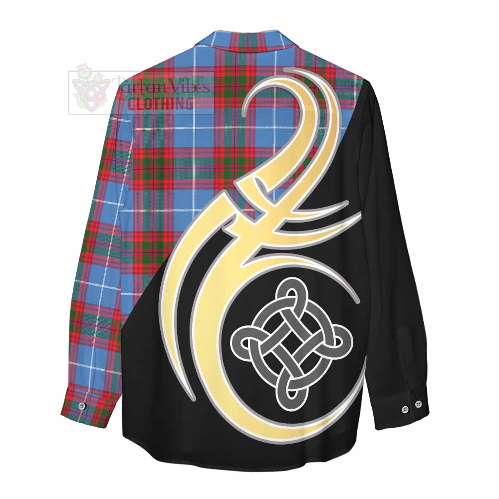 Congilton Tartan Women's Casual Shirt with Family Crest and Celtic Symbol Style - Tartan Vibes Clothing