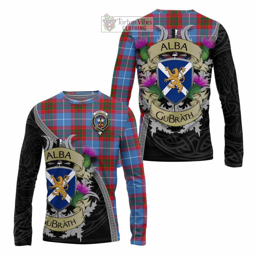 Congilton Tartan Family Crest Long Sleeve T-Shirt Lion Rampant Royal Thistle Shield Celtic Inspired - Tartan Vibes Clothing