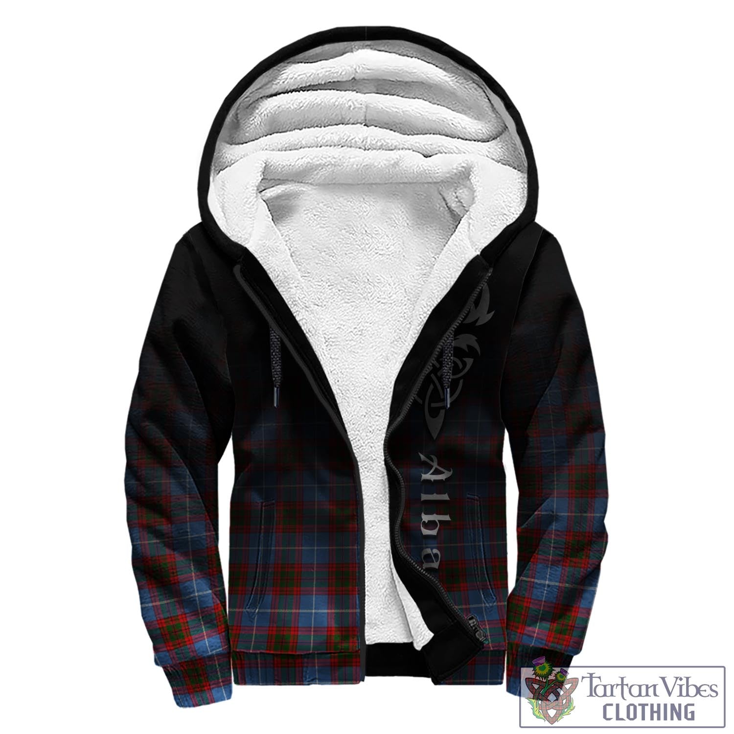 Congilton Tartan Sherpa Hoodie Featuring Alba Gu Brath Family Crest Celtic Inspired - Tartan Vibes Clothing