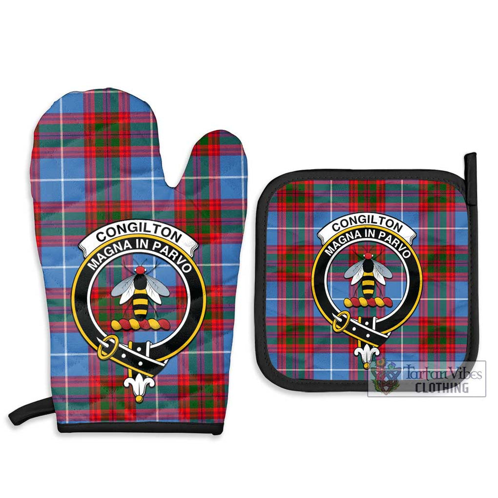 Congilton Tartan Combo Oven Mitt & Pot-Holder with Family Crest - Tartan Vibes Clothing