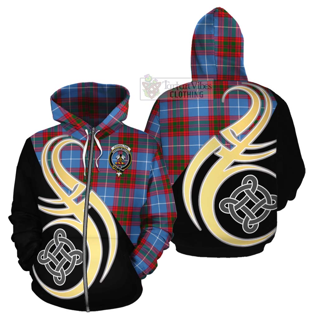 Congilton Tartan Cotton Hoodie with Family Crest and Celtic Symbol Style - Tartan Vibes Clothing