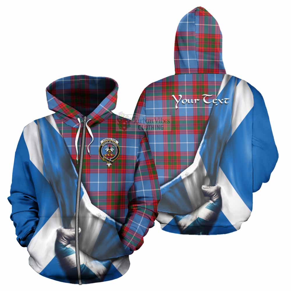 Congilton Tartan Hoodie with Family Crest Scotland Patriotic Style Zip Hoodie - Tartan Vibes Clothing