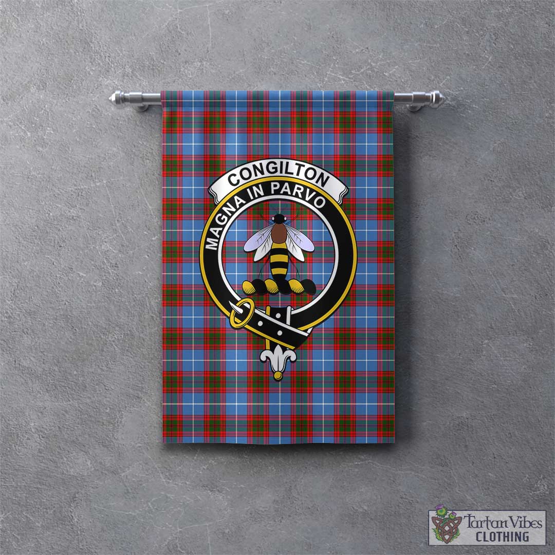 Congilton Tartan Gonfalon, Tartan Banner with Family Crest - Tartan Vibes Clothing