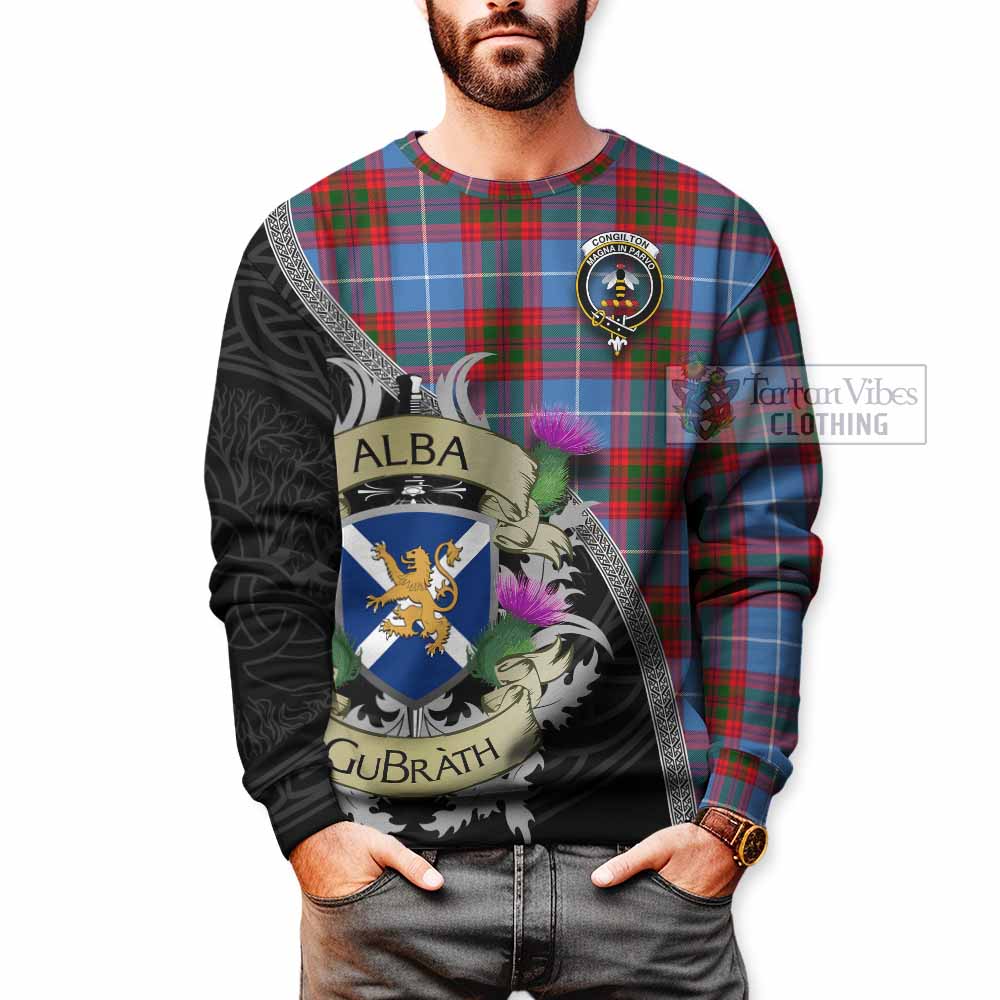 Congilton Tartan Family Crest Sweatshirt Lion Rampant Royal Thistle Shield Celtic Inspired - Tartan Vibes Clothing