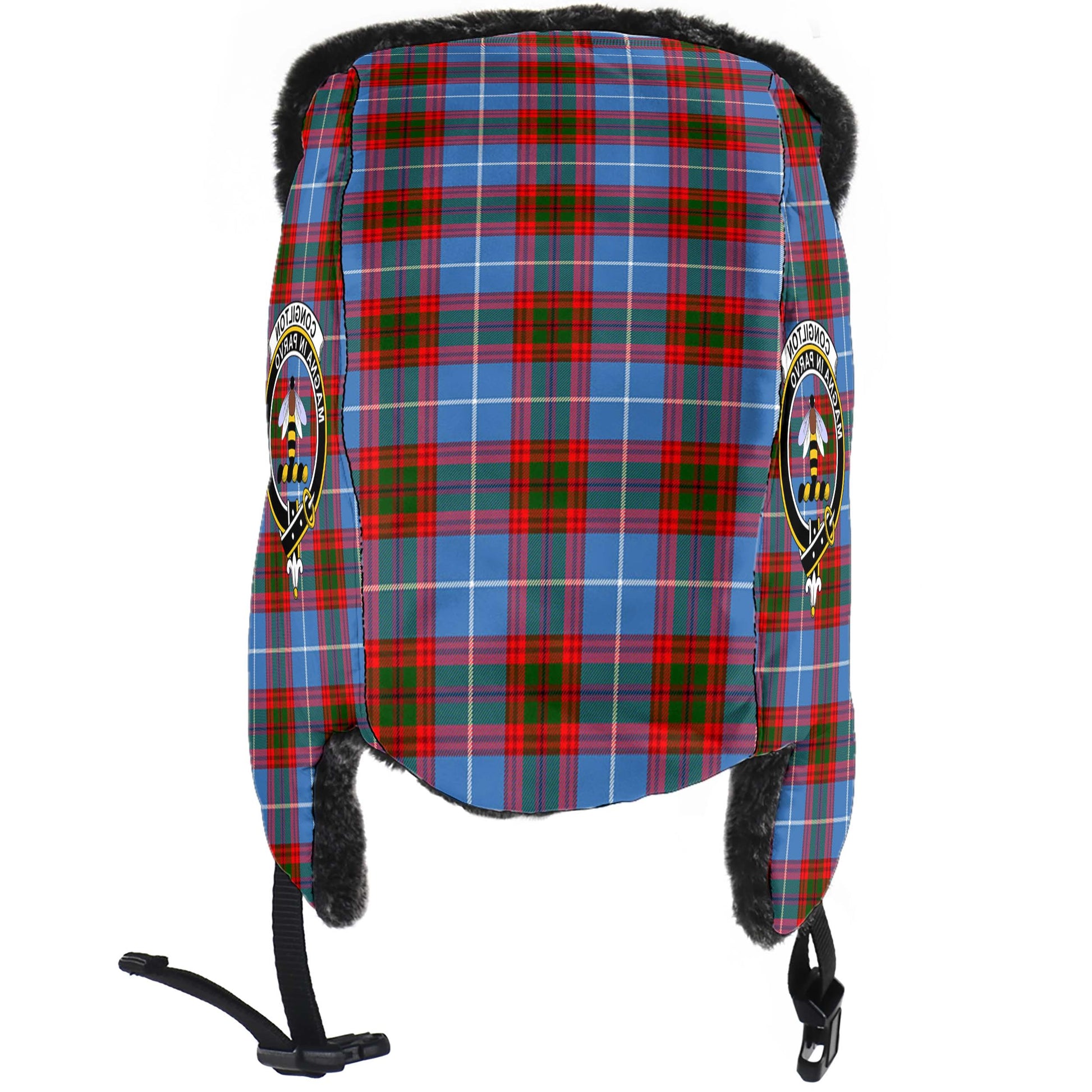 Congilton Tartan Winter Trapper Hat with Family Crest - Tartan Vibes Clothing
