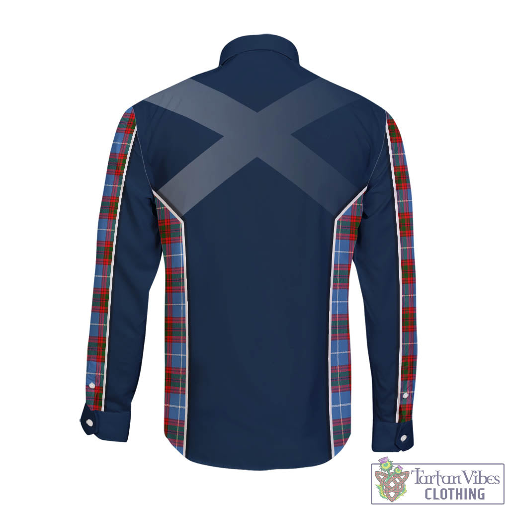 Congilton Tartan Long Sleeve Button Up Shirt with Family Crest and Scottish Thistle Vibes Sport Style - Tartan Vibes Clothing