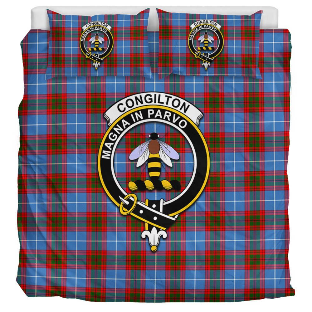 Congilton Tartan Bedding Set with Family Crest - Tartan Vibes Clothing