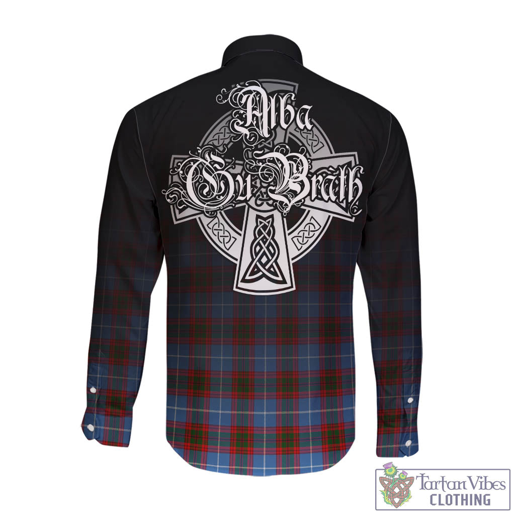 Congilton Tartan Long Sleeve Button Up Featuring Alba Gu Brath Family Crest Celtic Inspired - Tartan Vibes Clothing