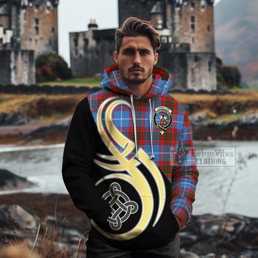 Congilton Tartan Cotton Hoodie with Family Crest and Celtic Symbol Style - Tartan Vibes Clothing