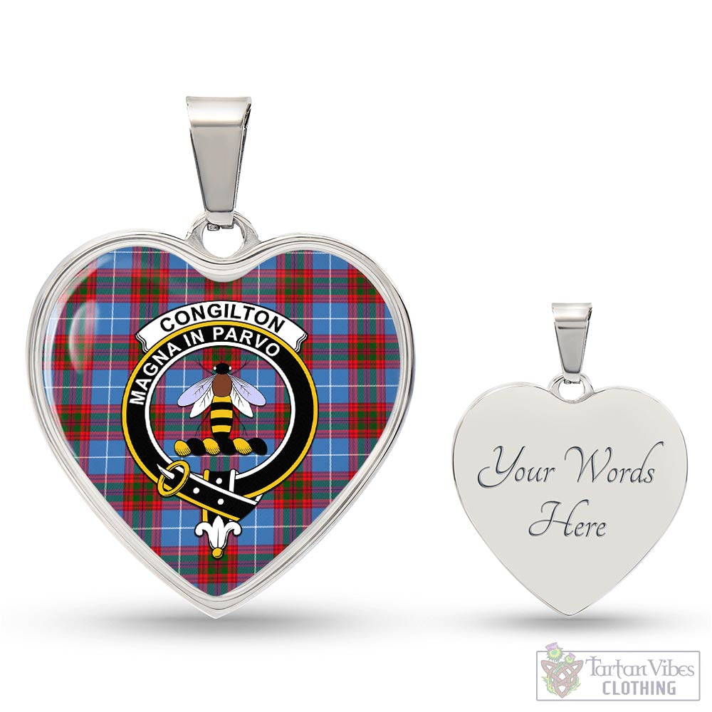Congilton Tartan Heart Necklace with Family Crest Luxury Necklace (Silver) Yes - Tartan Vibes Clothing
