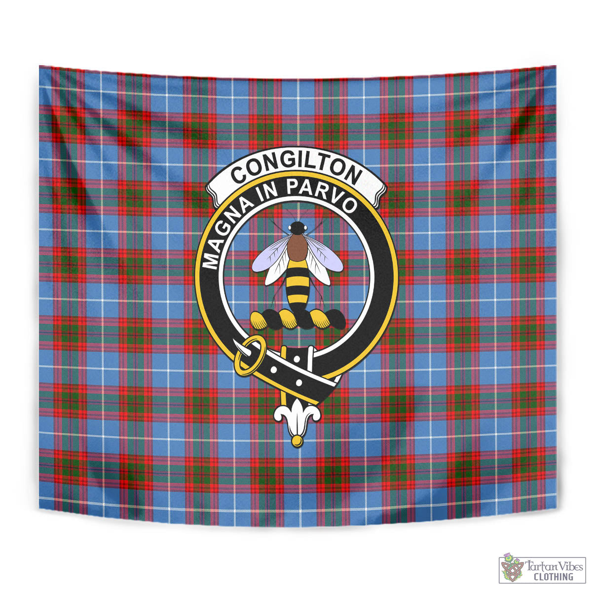 Congilton Tartan Tapestry Wall Hanging and Home Decor for Room with Family Crest - Tartan Vibes Clothing