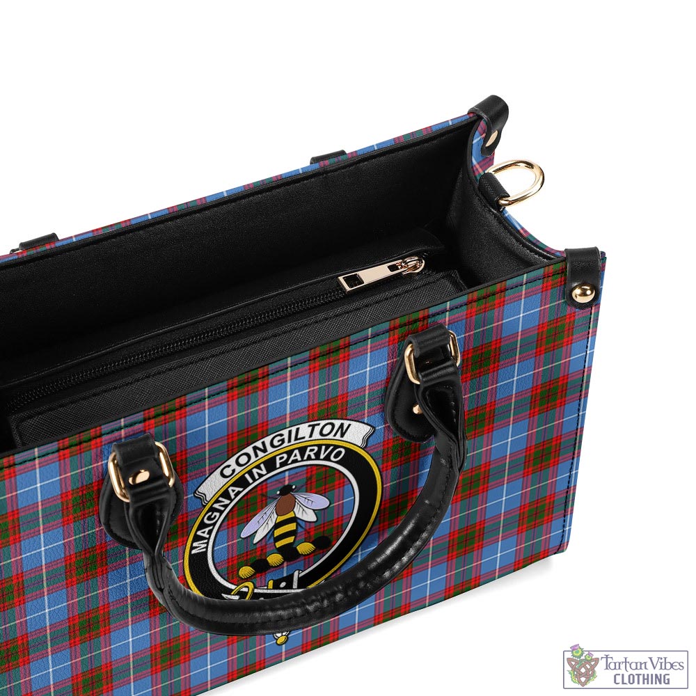 Congilton Tartan Luxury Leather Handbags with Family Crest - Tartan Vibes Clothing